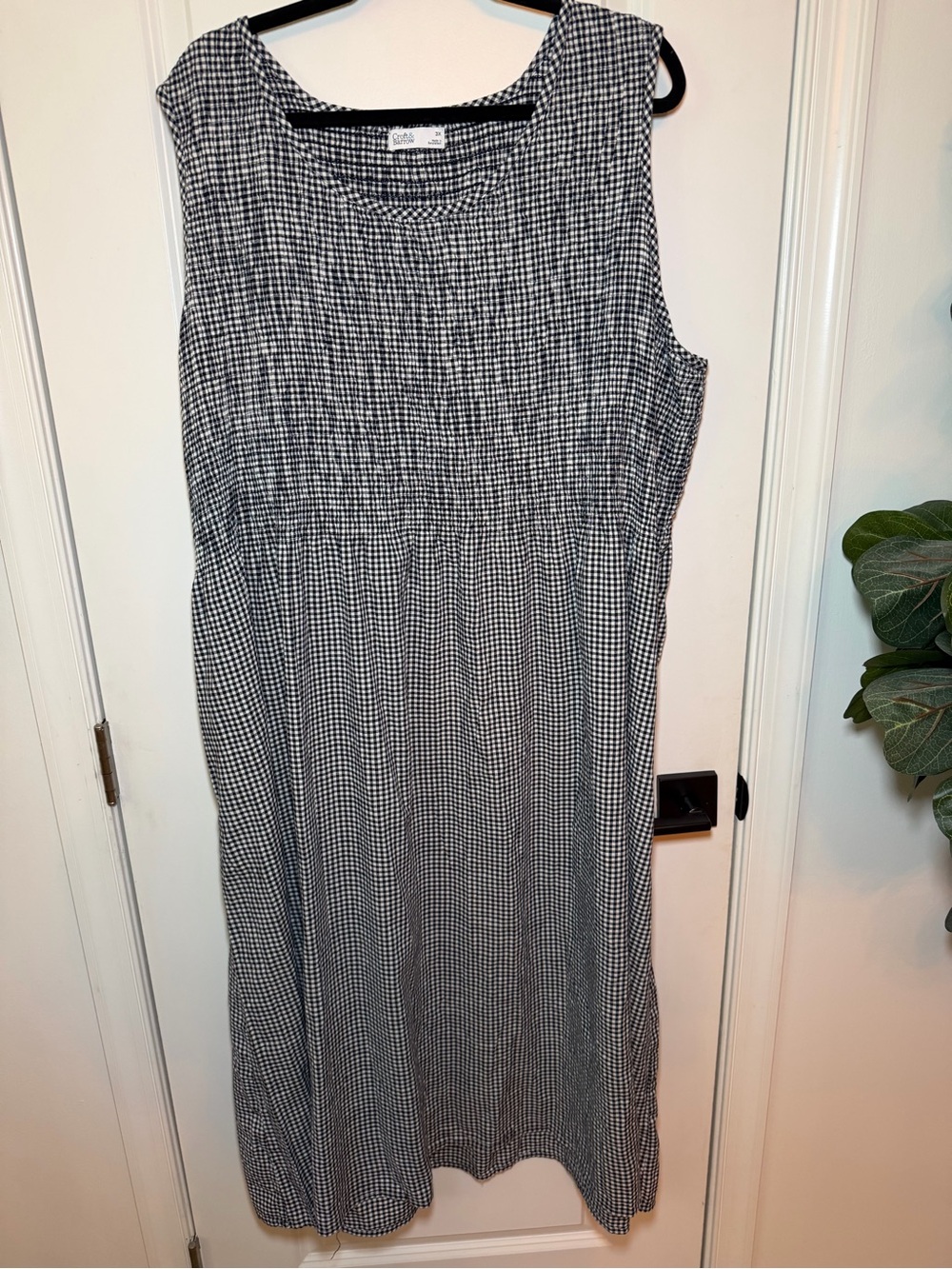 croft & barrow Black and White Gingham Midi Dress